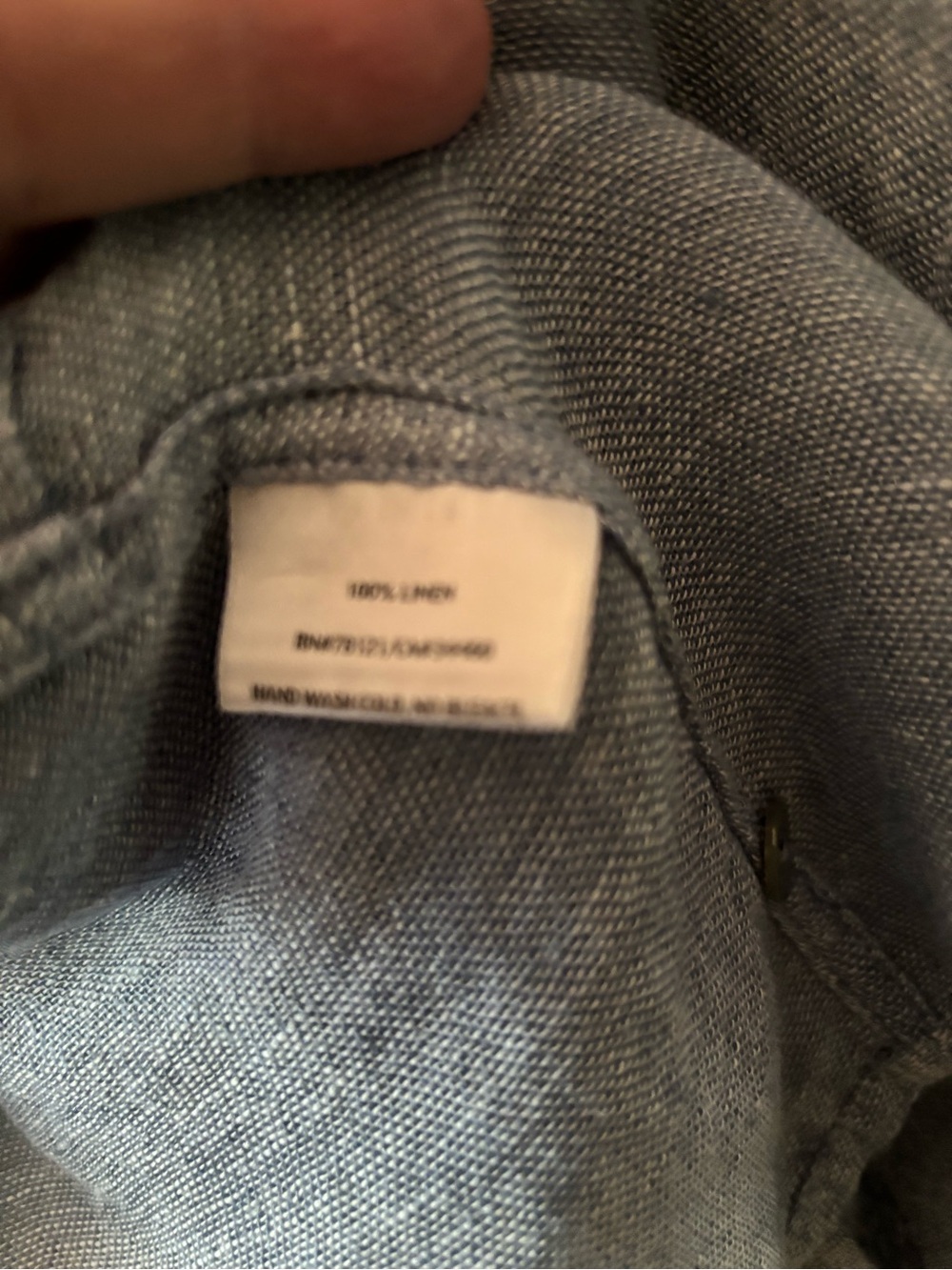 Eileen Fisher Soft Chambray Blue Button-Front Tunic 100% linen - Picture 4 of 7